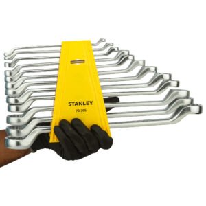 STANLEY 70-395E 12-PIECE MATTE FINISH CHROME VANADIUM STEEL SHALLOW OFFSET BI-HE RING SPANNER SET