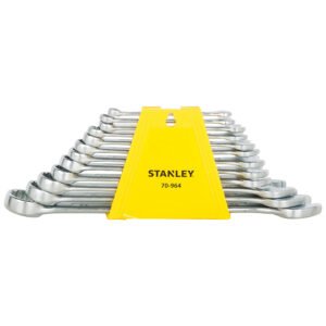 STANLEY 70-964E 12-PIECE CHROME VANADIUM STEEL COMBINATION SPANNER SER WITH MAI-DRIVE, ANTI SLIP & ANTI-CORROSION PROPERTIES,GREY