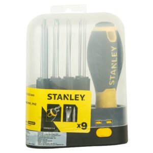 STANLEY STHT62511 9-WAY SCREWDRIVER FOR HOME, DIY, PROFESSIONAL & INDUSTRIAL USE IDEAL FOR CARPENTRY, CONSTRUSTION, MECHANICAL, ELECTRICAL & PLUMBINGTASKS, YELLOW & BLACK