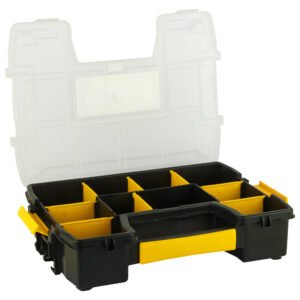 STANLEY STST1-70720 PROFESSIONAL HEAVY DUTY 10 COMPARTMENT SORT MASTER LIGHT ORGANIER, 2.5 KG WEIGHT CAPACITY CUSTOMZABLE 8 REMOVABLE DIVIDER 11.6*29.3*22.4CM