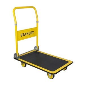 STANLEY SXWT-PC527 Steel Folding Platform Truck, 150kg Load Capacity, 4"(100mm) Ball Bearing Wheels for Easy & Safe Steering, Open Dimn: 73.5x47x83 cm, Folded Dimn: 73.5x47x23 cm, Weight: 7.7kg