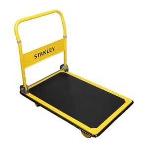 STANLEY SXWT-PC528 Steel Folding Platform Truck, 300kg Load Capacity, 4.9"(125mm) Ball Bearing Wheels for Easy & Safe Steering, Open Dimn: 91x61x87 cm, Folded Dimn: 91x61x28 cm, Weight: 14kg