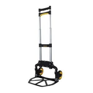 STANLEY SXWT-FT500-SP Folding Handtruck, 70kg Load Capacity, Fully Assembled, Soft Grip Handle, Includes Elastic Bungee Cord, Open Dimn: 40x41x100 cm, Folded Dimn: 38.5x5.6x63.5 cm
