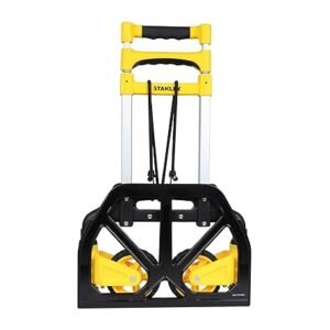 STANLEY SXWT-FT516-SP Folding Handtruck, 70kg Load Capacity, Fully Assembled, Soft Grip Handle, Includes Elastic Bungee Cord, Weight: 3.1kg, Open Dimn: 40x41x100 cm, Folded Dimn: 38.5x5.6x63.5 cm