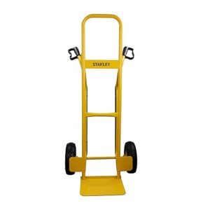 STANLEY SXWT-HT524 Steel Handtruck, 250kg Load Capacity, 10"(260mm) Inflatable Pneumatic Wheels, Ergonomic Handle, Built-in Rear Guides for Easier Handling on Stairways, Dimensions: 49x55x119 cm