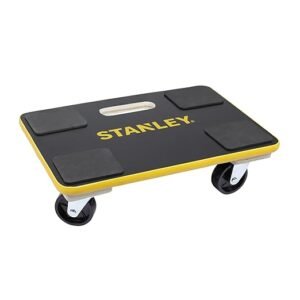 Stanley MS572 Plywood Moving Dolly with 200 kg Capacity, Heavy Duty Roller Transport Trolley Aid with Outer Plastic Bump Guard and Inbuilt Carry on Handle, Black Colour,(45 x 30 x 13.5 cm)